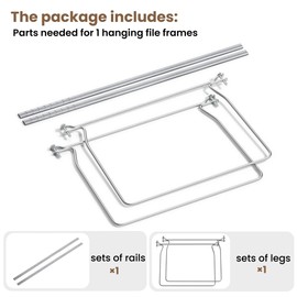 SUNEE Hanging File Folder Frame, Letter Size Files Holder Bars 17.5 Inches, Set of 1