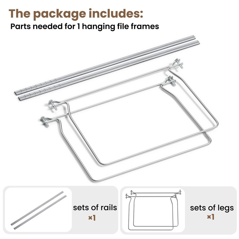 SUNEE Hanging File Folder Frame, Letter Size Files Holder Bars