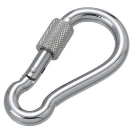 Stainless Steel Metal Fittings, Snap Hook with Ring, NB Type, Wire Diameter 0.3 inches (8 mm), Total Length 3.1 inches (80 mm), Working Load 330.7 lbs (150 kg