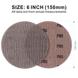 50pcs 6-Inch Mesh Abrasive Dust Free Sanding Discs 80 Grit, Hook & Loop Anti-Blocking Net Sandpaper Sheets for Auto Body, Wood, Drywall, Metal