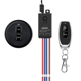 Meskliu Wireless Light Switch & Receiver Kit - Mini Remote Control, AC 110V/120V/220V/240V 10A Relay, 328FT Long Range, Wireless RF Switch for Lights, Fans