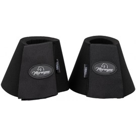 Marengos - Softopren Hoof Bells (Set of 2) | Jumping Bells with Large Velcro Fastening & Flap Fastening | Ideal as a Grazing Hoof Bell | Hoof Protection for Horses in Black | Size XL