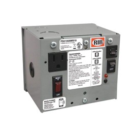 Functional Devices PSH100AWB10 Single 100 VA, 120 Vac to 24 Vac, UL Class 2, Secondary Wires, 10 Amp Main Breaker, Metal Enclosure