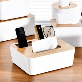 Wooden Multipurpose Tissue Storage Organizer Case for Vanity Table Living Room