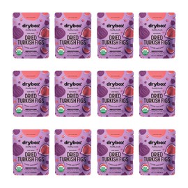Drybox Organic Dried Turkish Figs 12 Snack Packs No Sugar Added Unsweetened Unsulfured Non-GMO Healthy Party Favors Snacks for Lunch Travel, 2 oz per portion pack - 12 Packs