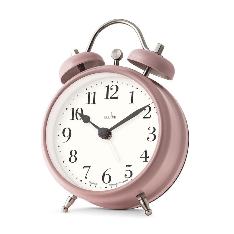 Acctim Shefford Analogue Faux Double Bell Small Alarm Clock (Dusty