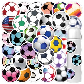 60 PCS Water Bottle Football Stickers, Cute Vinyl Waterproof Stickers Aesthetic Laptop Stickers for Phone Skateboard Scrapbook Luggage Car Decals for Adults Teens Kids Girls