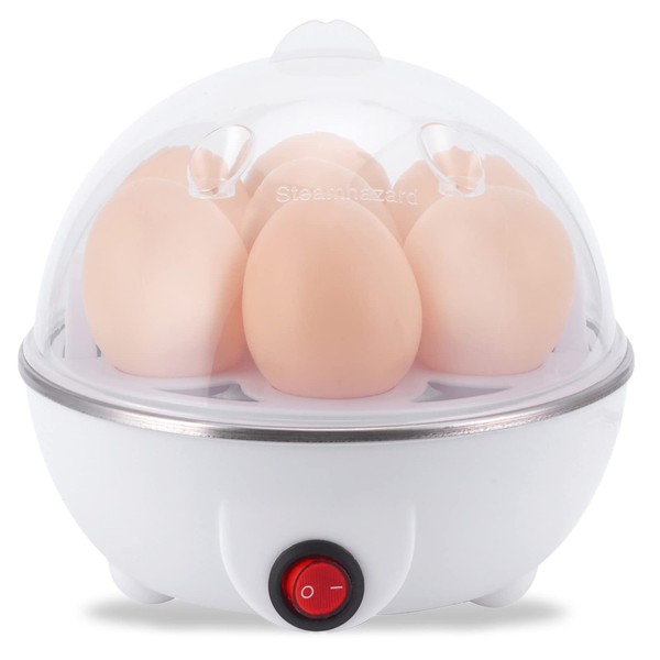 Hervidor de huevos eléctrico Caldera escalfador rápido, vaporizador de vegetales de alimentos multifuncional de 350 W, huevos duros, medianos, blandos, chefs comerciales Choice Egg Food(#1)