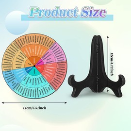 2 Pcs Feelings Wheel Therapy Office Decor, Double Sided 7 Inch Diameter Mental Health Decor Emotion Wheel with Stand, Wooden Coping Wheel Chart Gifts for School, Therapy Office