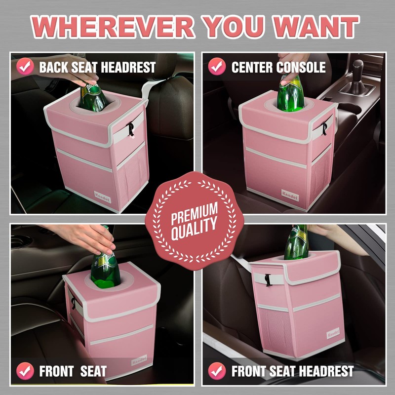 KNODEL Car Trash Can, Waterproof Car Garbage Can, Car Trash