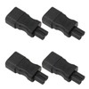4Pcs IEC320 C14 to IEC320 C7 Power Adapter Universal Black