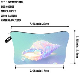 Livel lhood Neon Shell Makeup Bag Cute Small Organizer Bag Toiletry Zipper Pouch Sea Conch Birthday Present Colorful Conch Cosmetic Bag for Women Friends Sisters