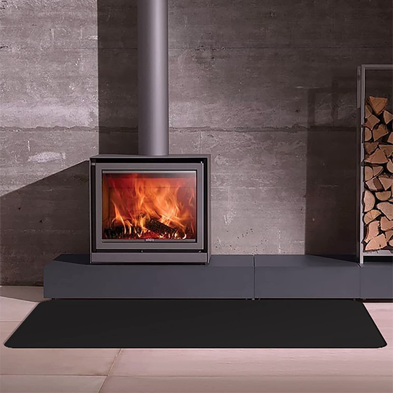 FLASLD Fire Resistent Fireplace Hearth Rug 24×42inch, Gas Grill Splatter