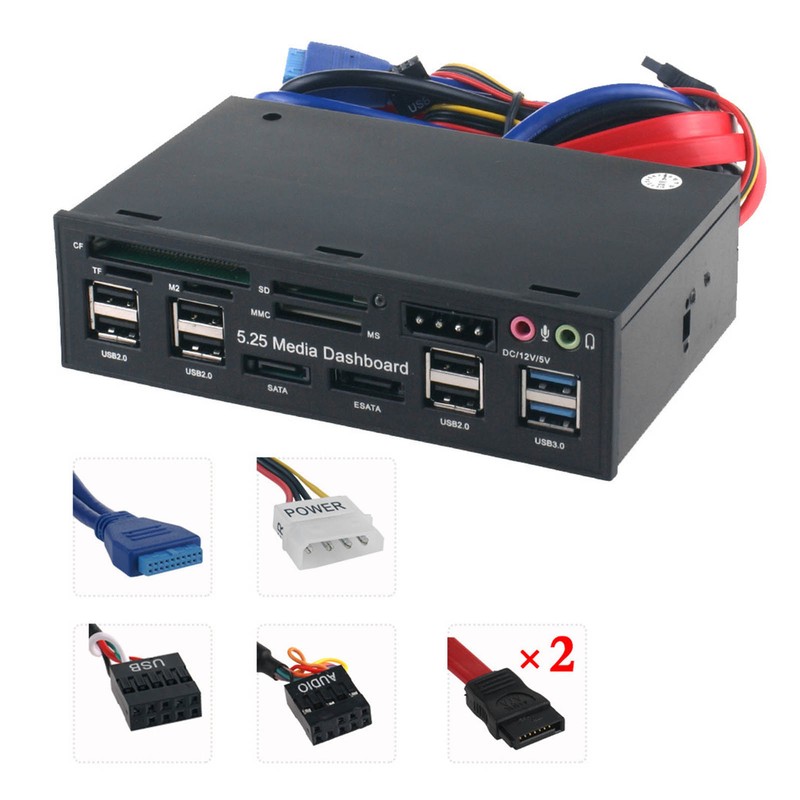 Media Dashboard 5.25in USB3.0 5Gbps Transmission LED Indicator Support M2