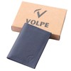 VOLPE Slim Wallet Genuine Leather for Men and Women (Blue)