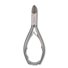 Precision Cut Chiropodist Toenail Clippers - Heavy-Duty Concaved Blades for Thick Nails Comfort Grip Professional Podiatrist Approved 14cm - Viva Instruments (Silver)