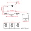 Heschen Small Micro Switch, Z-15GW22S-B, Momentary Contact Short Hinge Roller