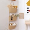 TeoKJ Over the Door Hanging Basket, 3-Tier Woven Cotton Wall-Mounted