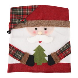 Xmas Dinner Chair Back Covers Easy To Install Soft Anti Wrinkle Non Slip Christmas Chair Slipcovers for Dining Room Father Christmas