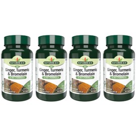 Natures Aid Ginger, Turmeric & Bromelain 60 Tabs (Pack of 4)
