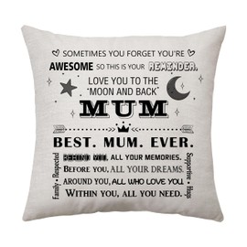 Aconesong You're Awesome Mum Gifts Cushion Cover Cushion Case Throw Pillow Cover Gift for Mum Mother from Dughter Son Idea Mum Birthday Gifts Mother's Day Decoration 45 x 45 cm (Mum)