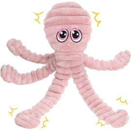 Prime Pets Dog Toys for Large Dogs, 27” Extra Large Pink Plush Octopus Dog Toy, Squeaky Dog Toys, Tug of War Pet Toy for Small Medium Large Dogs, Puppy Chew Toy