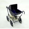 Dolls House Navy & White Baby Pram1:12 Scale Old Fashioned