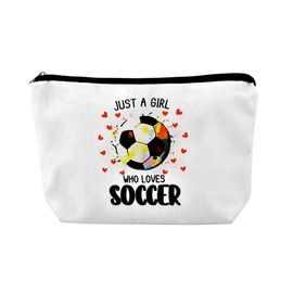 Sisadodo Football Lovers Travel Makeup Gift Bag for Women Girls Football-Themed Toiletry Storage Bag for Football Fans Girls Birthday Graduation Gifts Bags for Sports Lover Cosmetic Bag Organiser