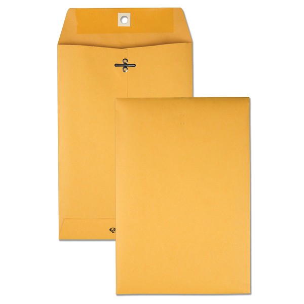 Quality Park 6-1/2" x 9-1/2" Clasp Envelopes, Brown Kraft, Gummed