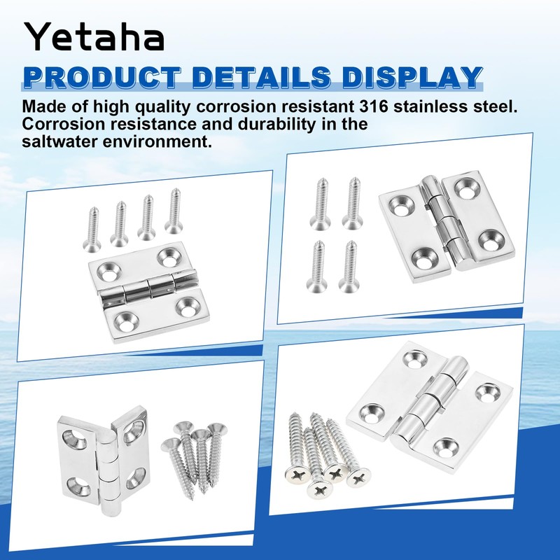 Yetaha Heavy Duty Stainless Steel Marine Grade Boat Hinges