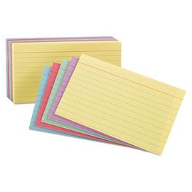 Universal Products Universal Index Cards, 5 x 8, BlueSalmonGreenCherryCanary, 100Pack Sold As 1 Pack An essential tool for students and speakers. Environmentallyfriendly index cards