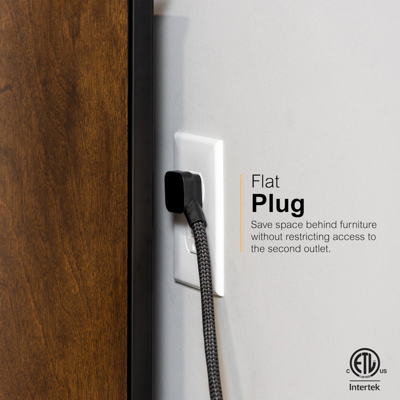 GE UltraPro 12-Outlet Surge Protector, 8 Ft Braided Extension Cord,
