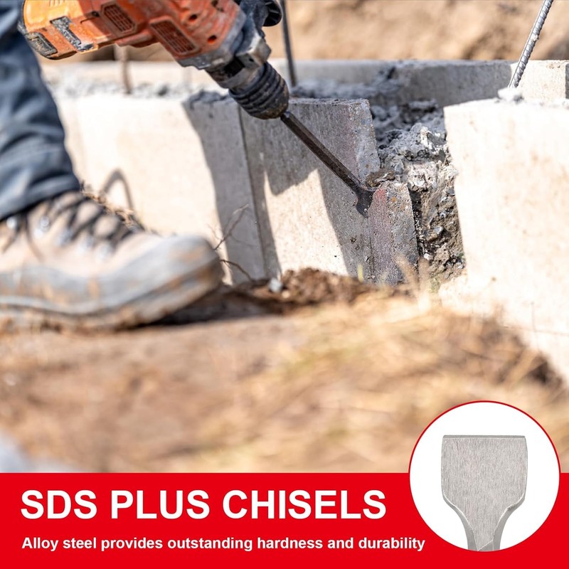 6pcs Chisel Set with SDS Plus Shanks, Masonry Concrete Drill