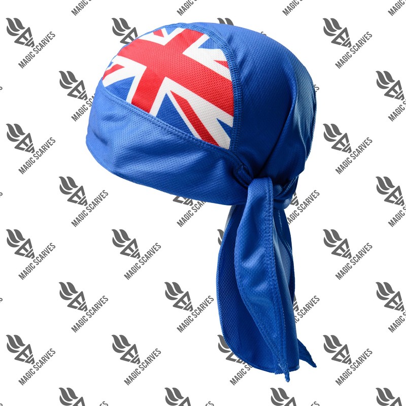 UK Flag Union Jack Bandana Adjustable Cap Sweat Absorbing Headscarf