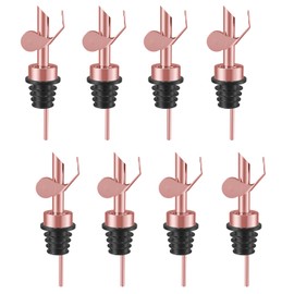 TERESRY Olive Oil Dispenser Spout, Weighted Liquor Pour Spout, Syrup Dispenser Spout, Stainless Steel Automatic Pour Spouts for Liquor Bottles, Oil Bottles, Vinegar 8 Pack Rose Golden