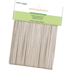 Clean + Easy Wooden Applicator Waxing Sticks – Small Wax Sticks for Hair Removal on Upper Lip & Eyebrow, 100 Count