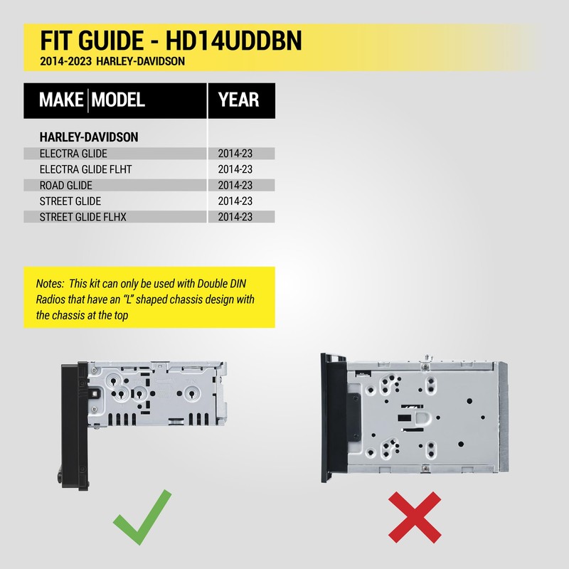 Scosche HD14UDDBN Double DIN Radio Install Dash Kit Compatible with