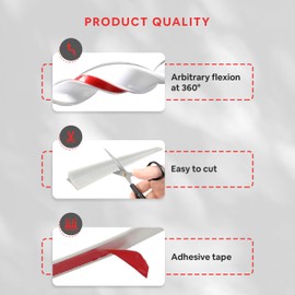 LD3W Shower Door Seal, Silicone Shower Seal for Glass Wall, Easy-to-Install Adhesive Door Frame Strip, Weather Stripping for Sliding Doors, Threshold Water Dam (White, 67 Inch)