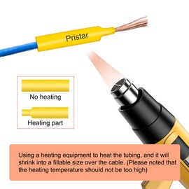 Pristar Compatible Heat Shrink Tube Label Tape Replacement for HSe-621 HSe621 HS-621 for Brother PT-E300 PT-H300 PT-E500 PT-E550W PT-P750WVP PTE800W, 8.8mm 0.34 Inch Black on Yellow, 3-Pack