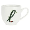 PORCELLANA Solotua Coffee Cup with Saucer Letter 'L' 3 Oz