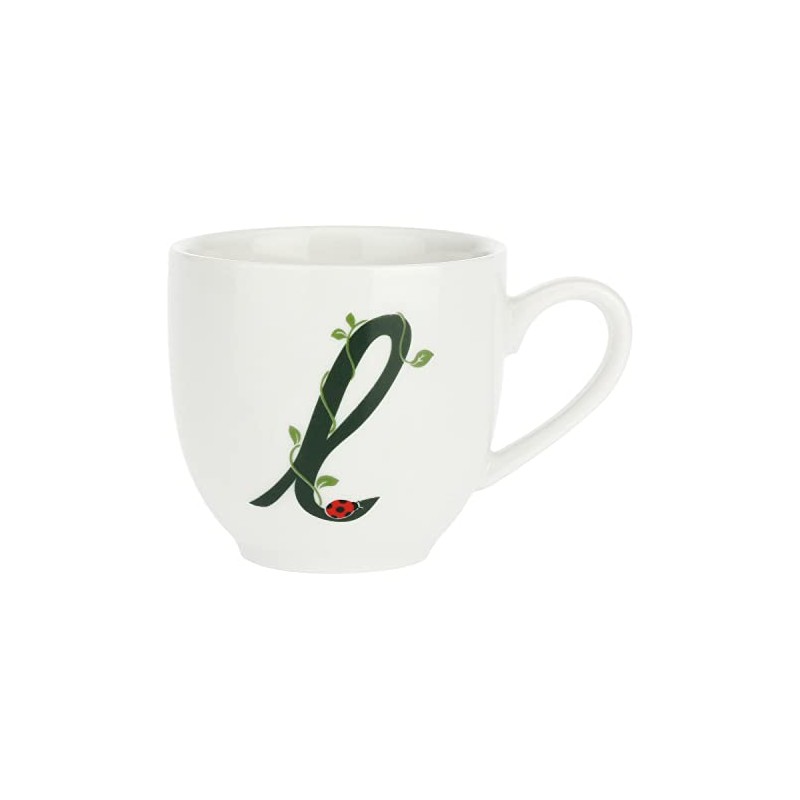 PORCELLANA Solotua Coffee Cup with Saucer Letter 'L' 3 Oz
