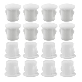 Murtenze 60 Pcs 6mm (1/4") White Hole Plugs, Plastic Flush Type Panel Plugs Fastener Cover, Round Plastic Snap in Locking Tubing Plug for Kitchen Cabinet Furniture