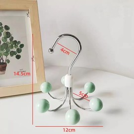 Hoodie Hangers with 6 Balls, 360°Swivel Purse Hanger, Scarf Hanger, Closet Hooks, Handbag Organizer, Bra Hanger, Accessory Organizers for Scarf, Tanktop, Hat (Green)