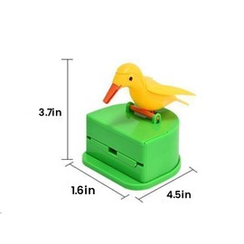 Vantico 1 pcs Automatic Bird-Shaped Toothpick Dispenser Box with Pop-Up Design with A pack of toothpicks, Plastic Container with Squeeze Release Mechanism