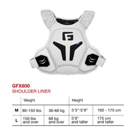 G-Form GFX800 Lacrosse Shoulder Liner - Comfortable & Flexible Shoulder, Back & Chest Guards - Lacrosse Shoulder Liner Pads for Protection - Lightweight Shoulder Liner Guard - White, Adult Medium