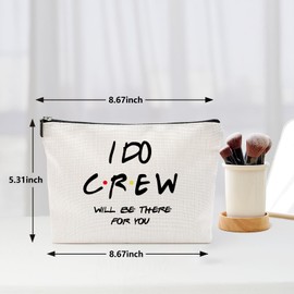 Sanlly I Do Crew Bachelorette Party Wedding Gifts for Besties Friends Makeup Bag Purse Cosmetic Bag for Women