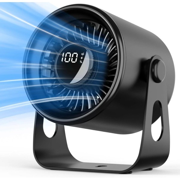 Desk Fans Small Quiet, 100 Speeds Rechargeable Fan Portable, 4000mAh