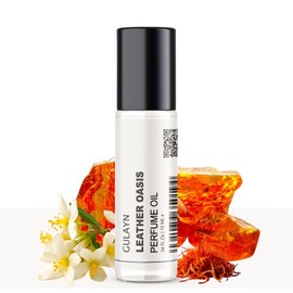 GULAYN Leather Oasis Perfume Oil – Rich Leather Woody Fragrance for Unisex, 10 ml Roll-On