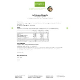 Sanct Bernhard Evening Primrose Oil Capsules with Gamma Linolenic Acid | 600 Capsules | Pack of 3