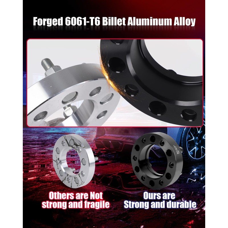 FLYCLE 5x4.5 to 6x5.5 Wheel Adapters, 2 inch 5x114.3 to